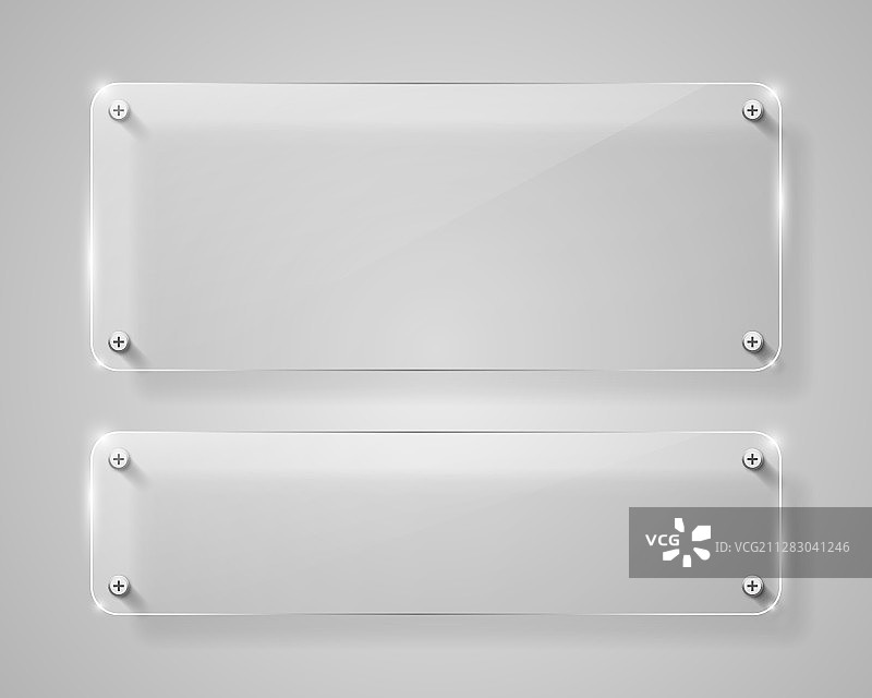 逼真水平透明玻璃框架图片素材