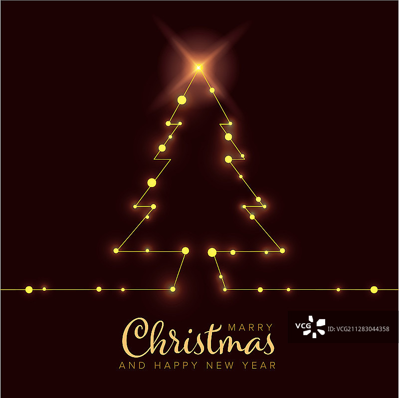 灯链圣诞贺卡图片素材