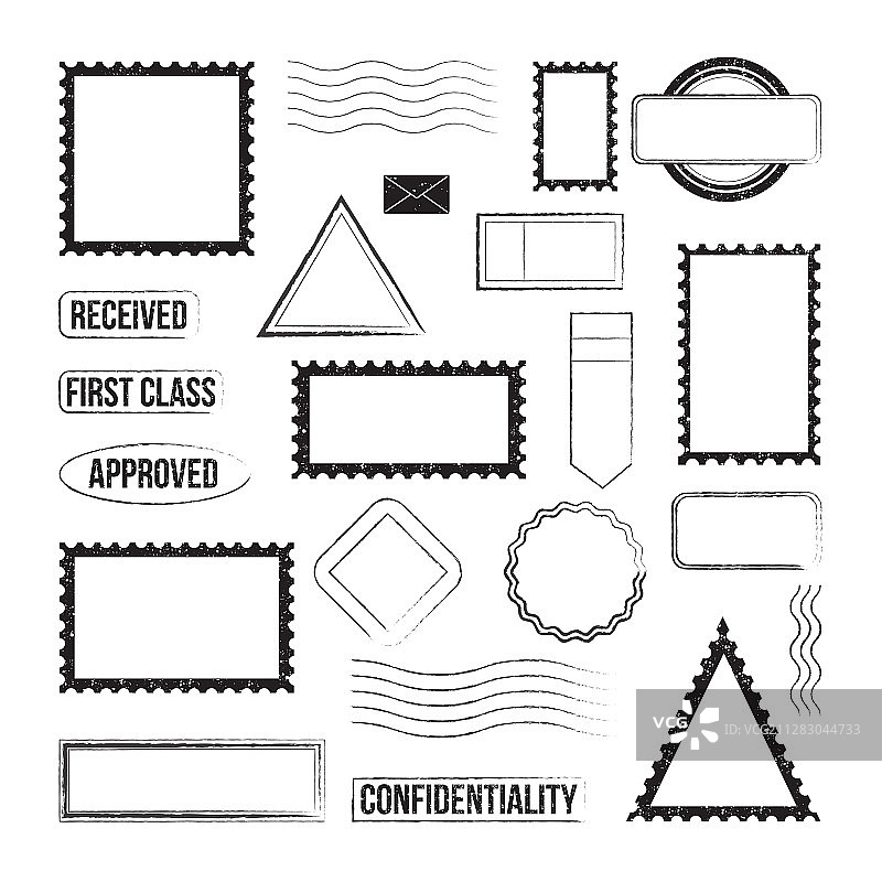邮票和邮戳图形图标图片素材