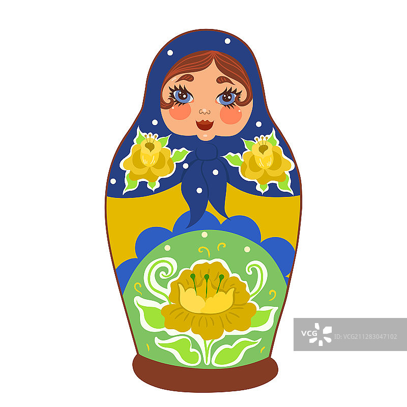 俄罗斯套娃（白色背景）图片素材