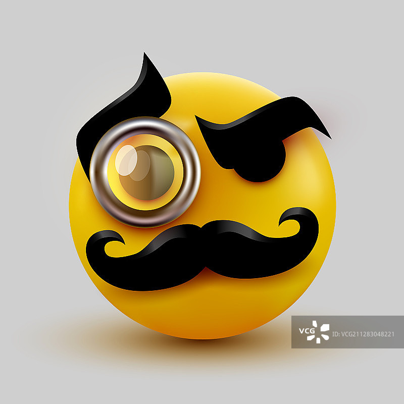 带胡子的绅士表情符号先生图标图片素材