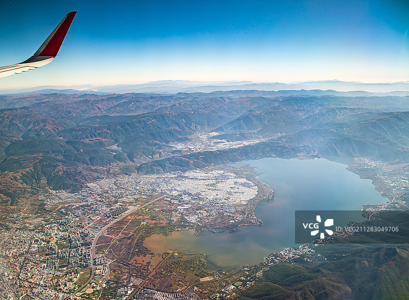 西昌邛海航拍全景图片素材