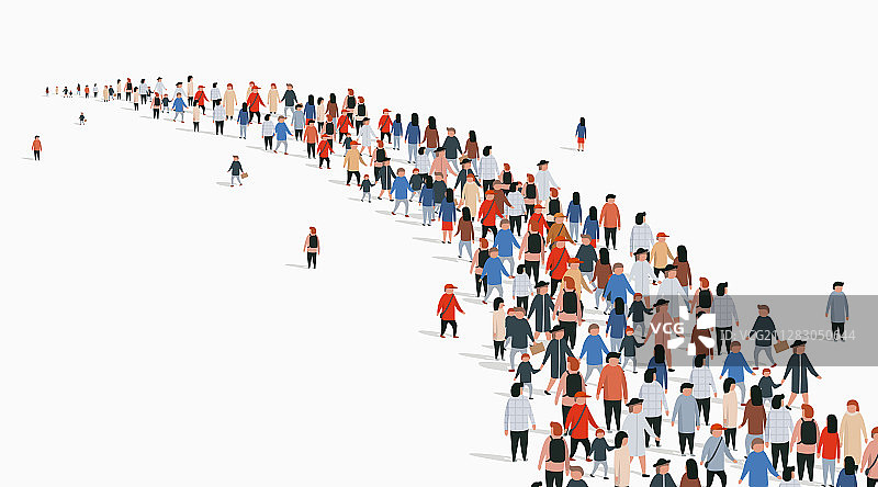 排队站立的商务人群图片素材