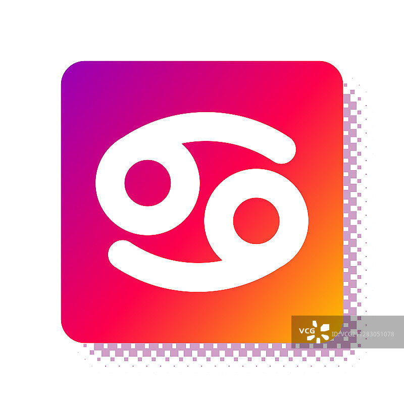 白色巨蟹座星座标志图标图片素材