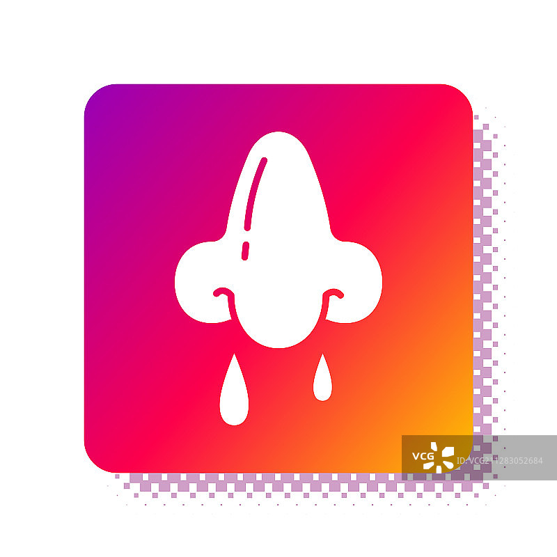 白色背景上孤立的白色流鼻涕图标图片素材