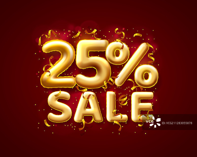 促销七五折气球数字红色背景图片素材