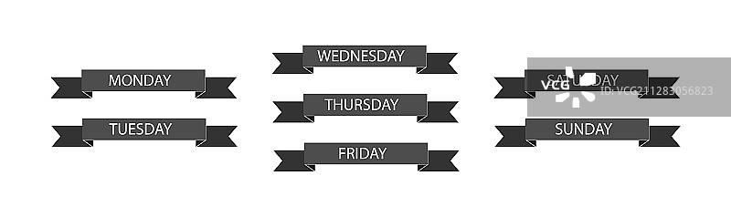 带有星期日期文字的胶带图片素材