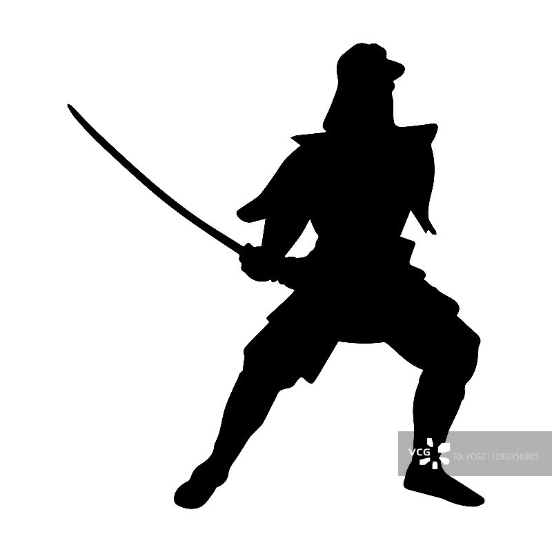 日本武士简约轮廓剪影图片素材