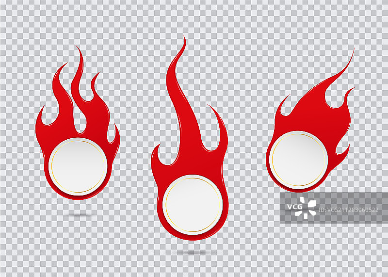 火焰促销标签扁平图标图片素材