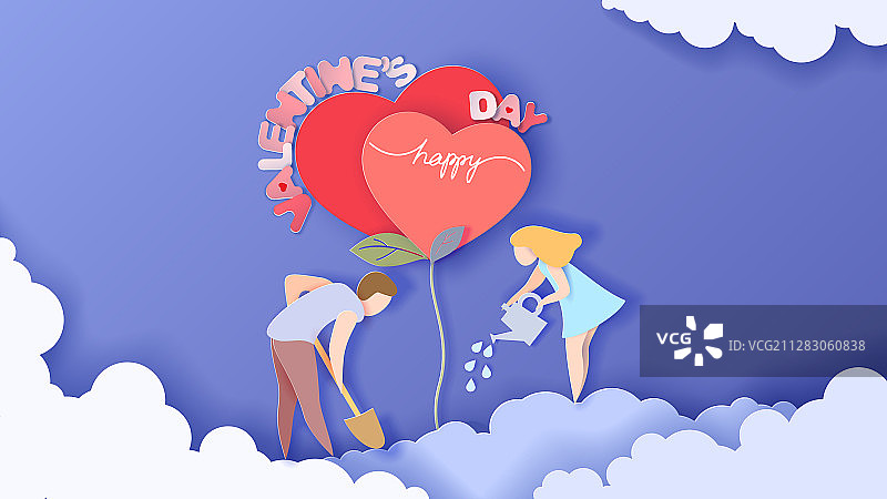 情侣关爱主题情人节卡片图片素材