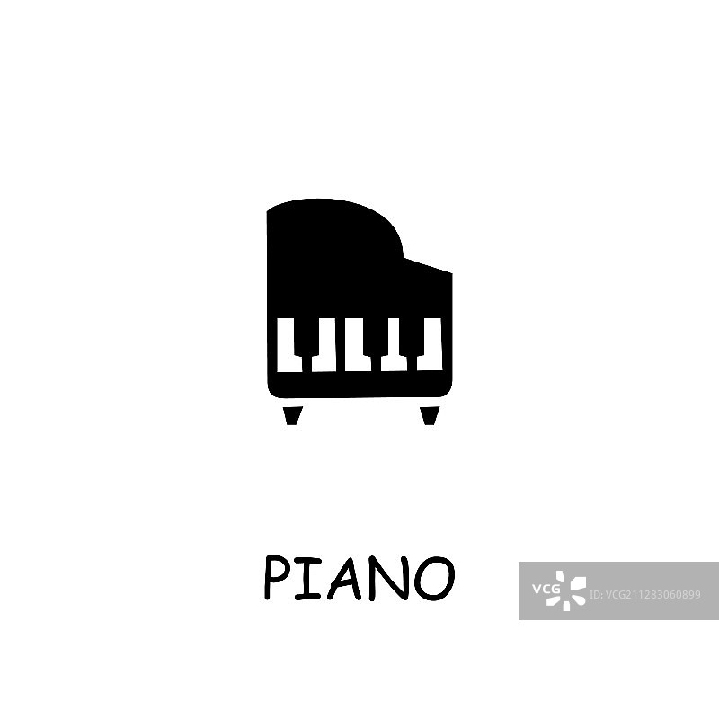钢琴扁平风格图标图片素材