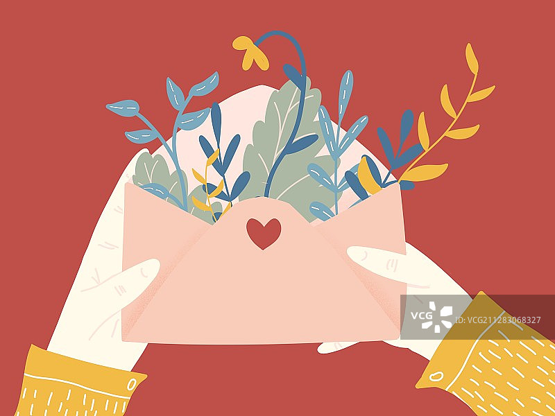 花朵信封图片素材