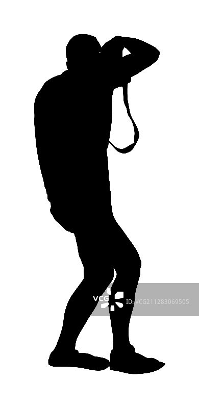 带相机轮廓的狗仔摄影师图片素材