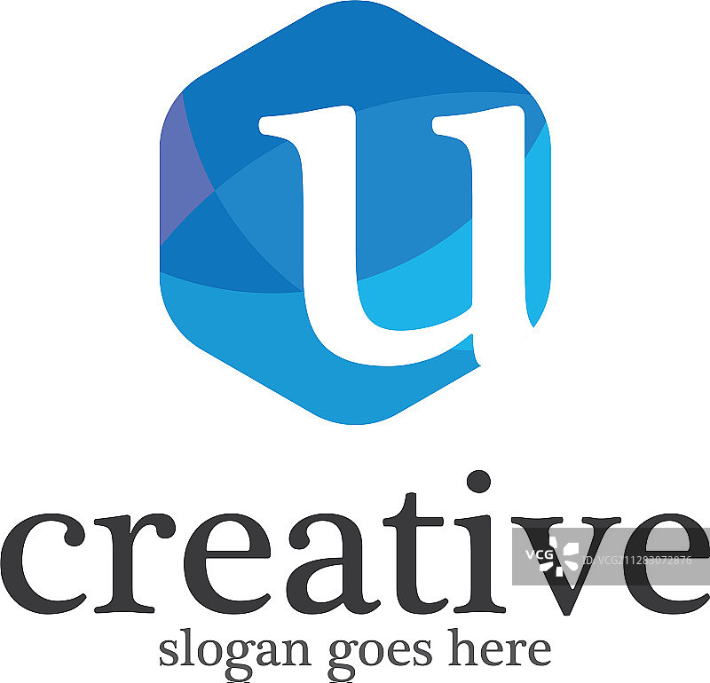 白色背景字母U Logo图标图片素材