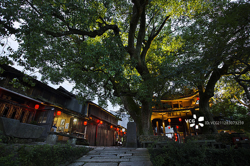 古镇暮色图片素材