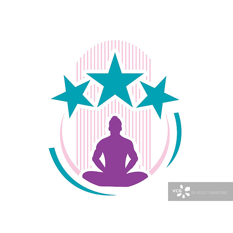 静坐冥想logo设计图片素材