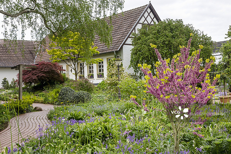 半木结构房屋（教学花园，施泰因富特，德国）图片素材