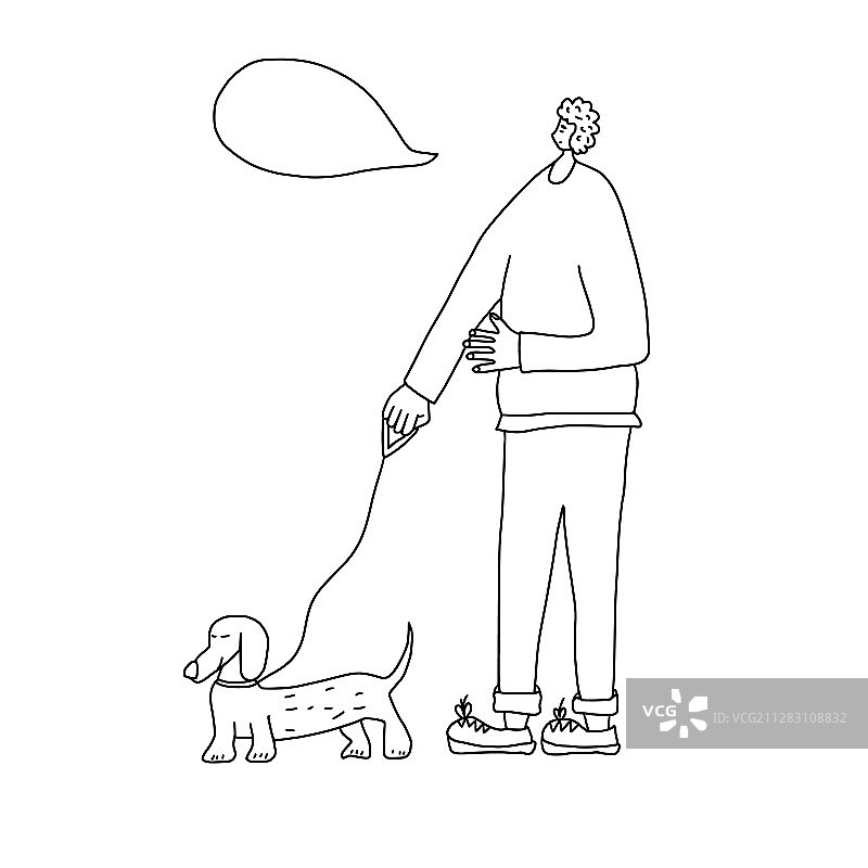 遛狗设计图片素材