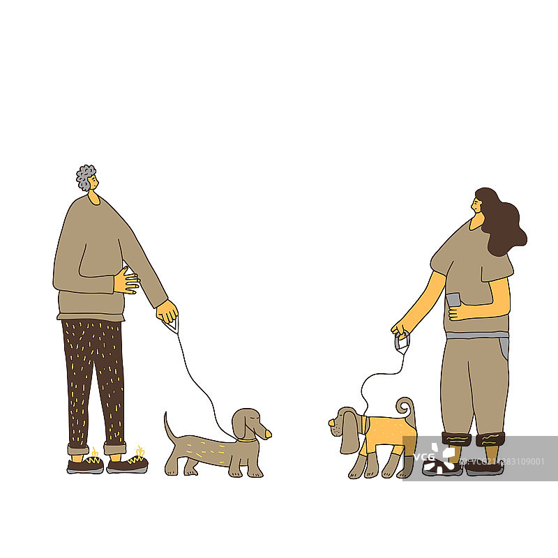 遛狗设计图片素材