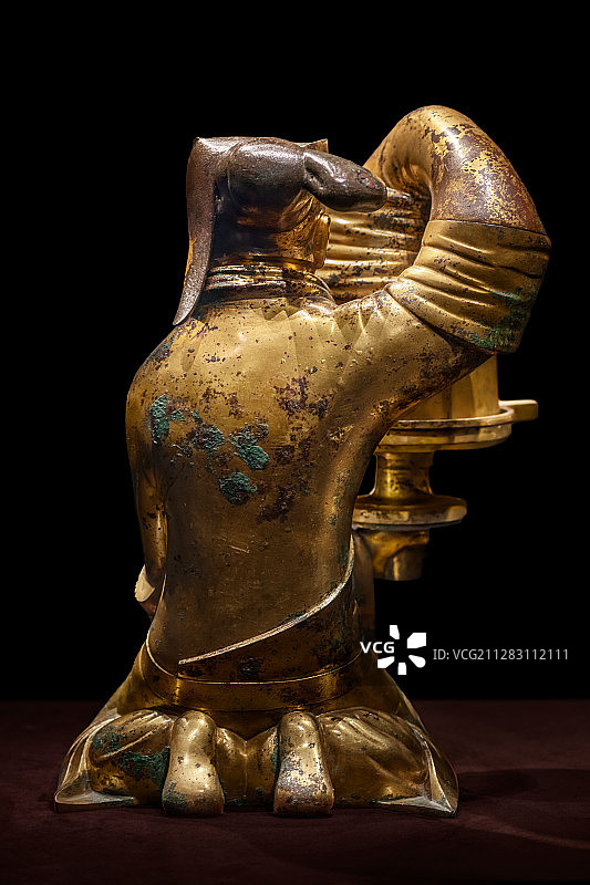 长信宫灯，西汉，国家一级文物，河北满城汉墓出土，河北博物院藏图片素材