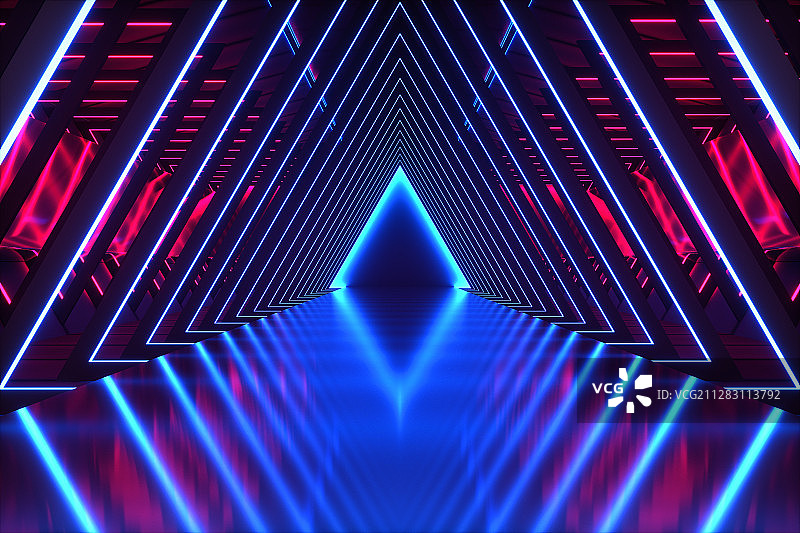 3D霓虹灯背景空间图片素材
