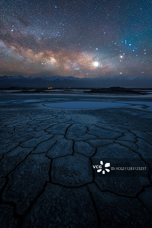 翡翠湖星空图片素材