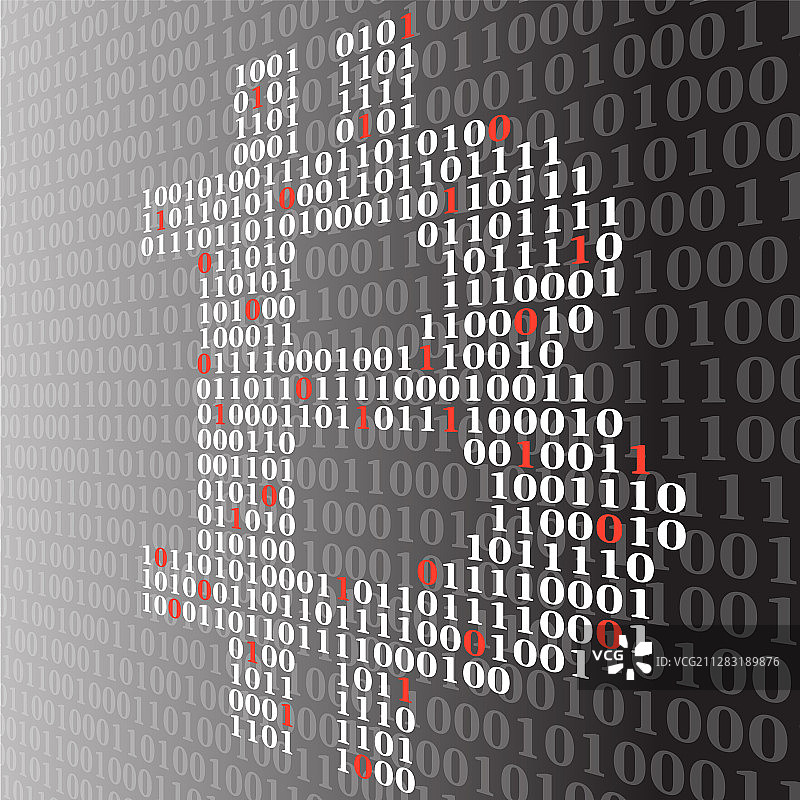 比特币二进制代码技术抽象标志图片素材