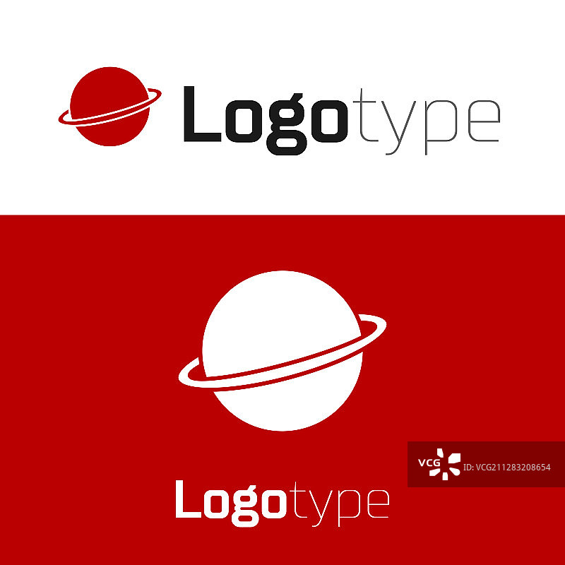 带行星环系统的红色土星图片素材