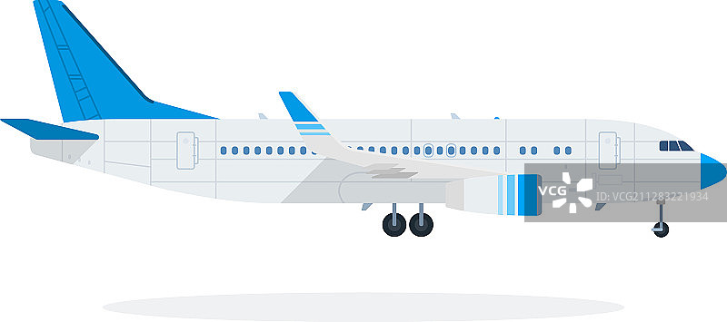 乘客飞机扁平材料设计图片素材