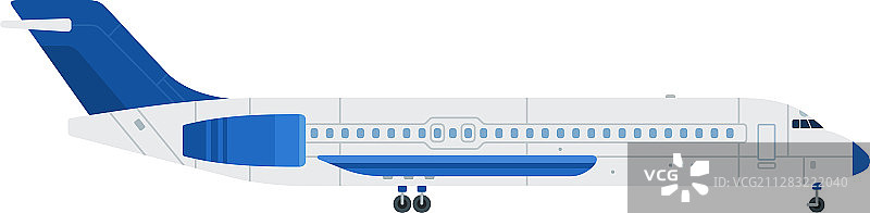 蓝色飞机扁平风格素材图片素材