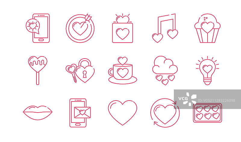 孤立的爱心图标设计图片素材