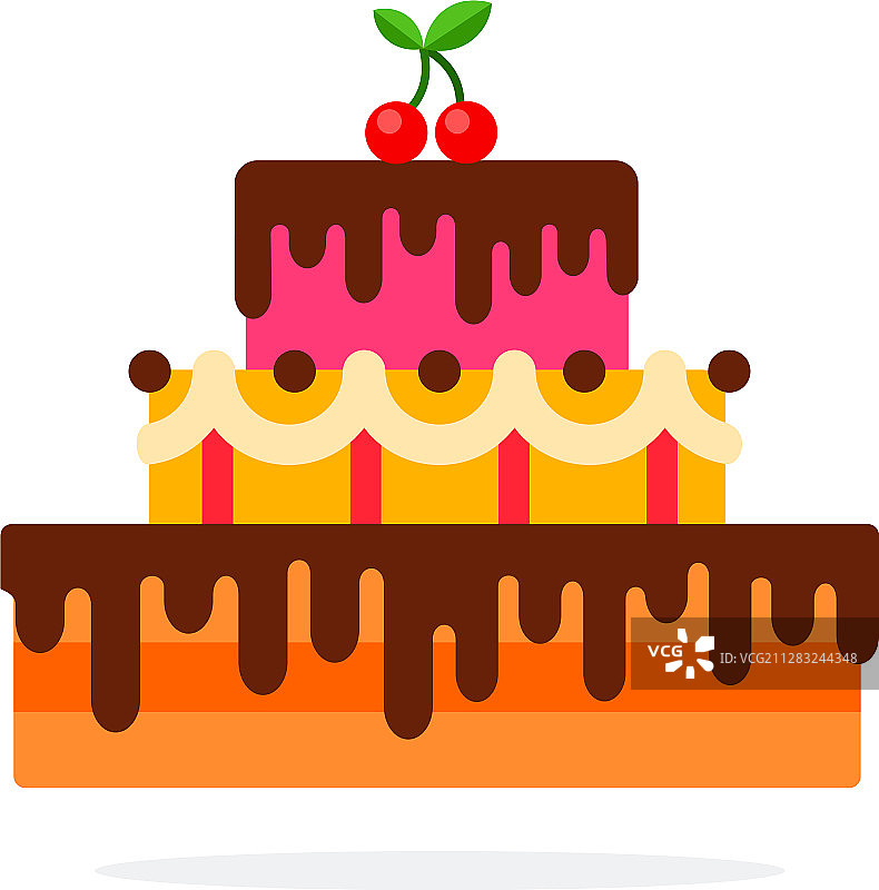 巧克力扁平风蛋糕设计图片素材