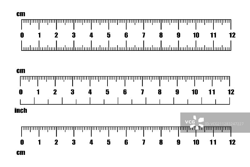 英寸和公制尺，厘米和英寸图片素材
