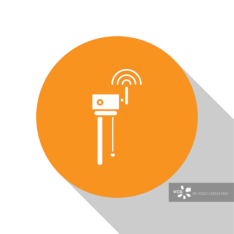 白色路由器和Wi-Fi信号图标图片素材