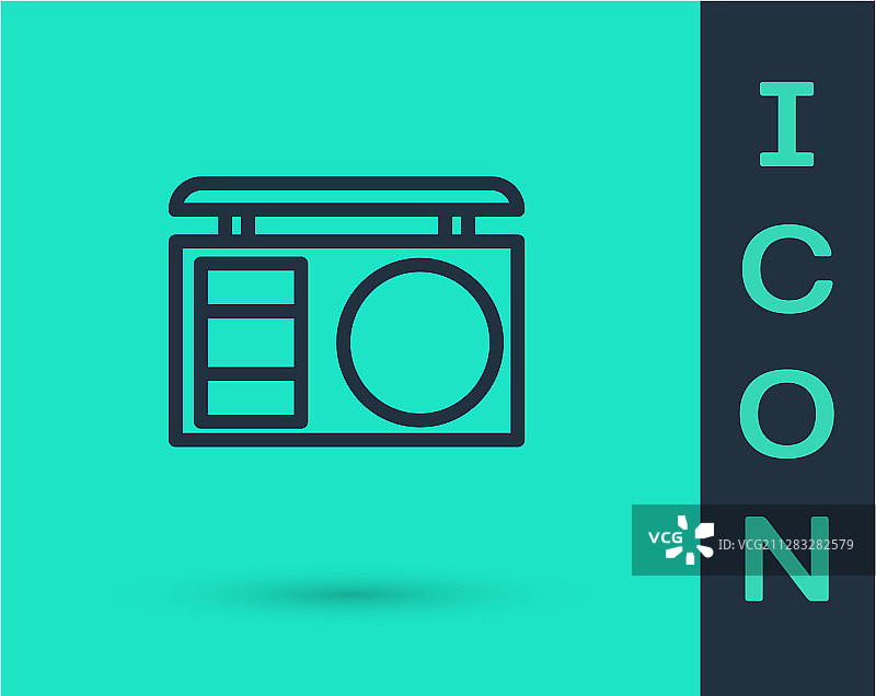 黑色线条眼影盘带刷子图标图片素材