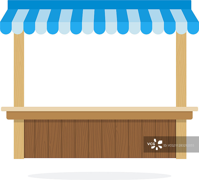 带有蓝色隔离带的街头摊位图片素材