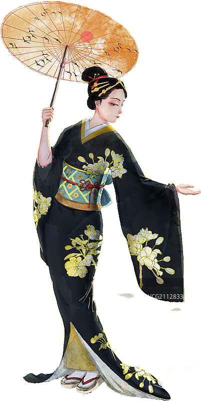 装和服的女人图片素材