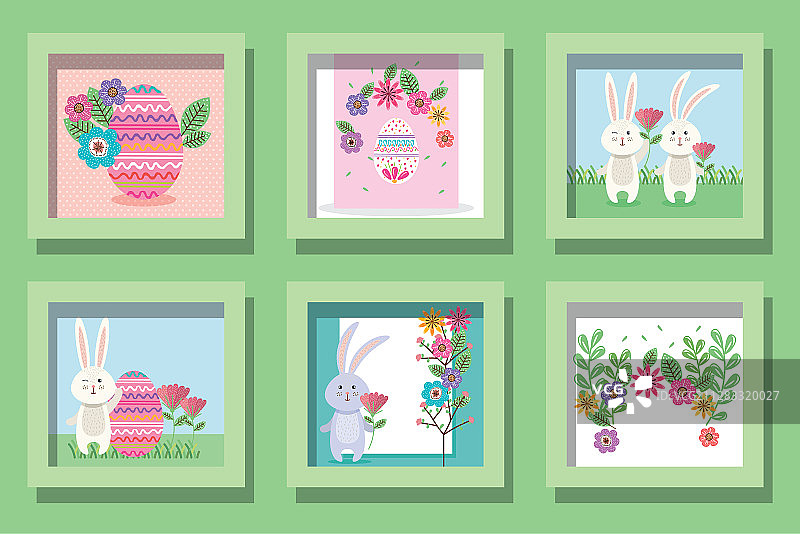 复活节快乐边框设计图片素材