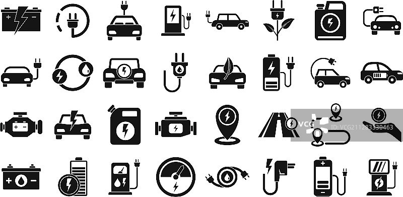 混合动力图标简约风格图片素材