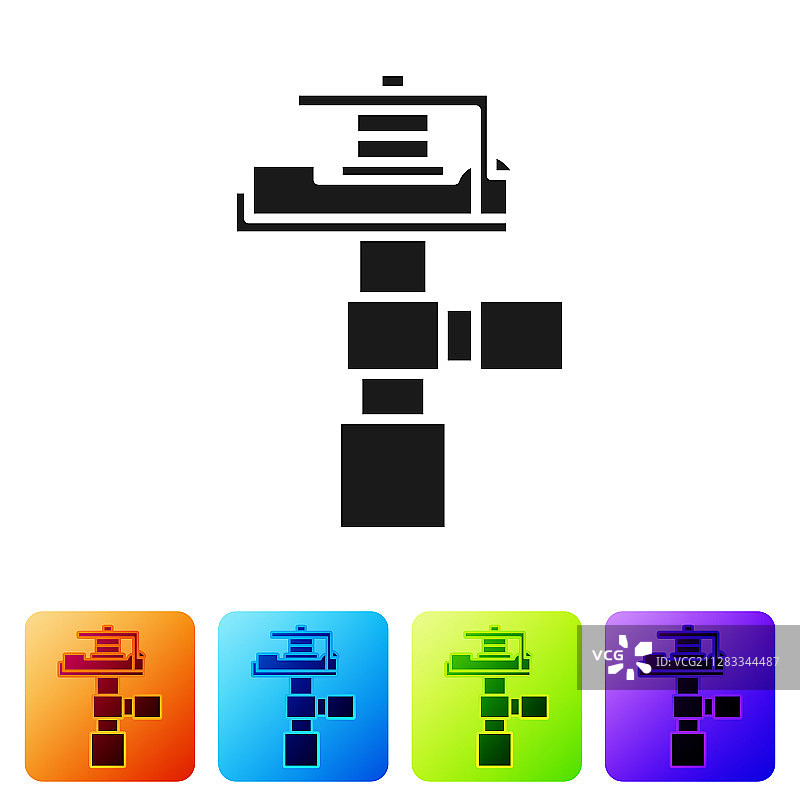 黑色自动灌溉喷头图标图片素材