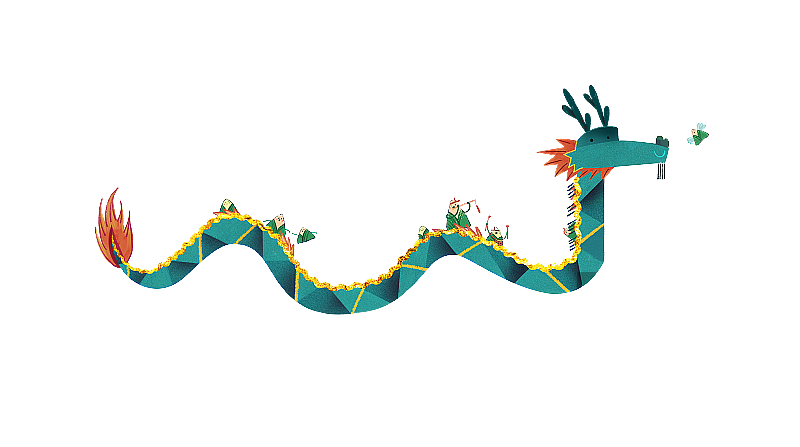 庆祝端午节的龙舟和粽子图片素材