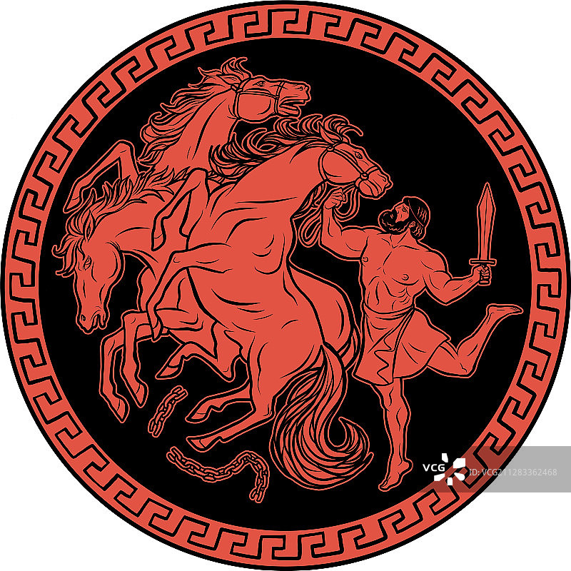 狄俄墨得斯的母马：赫拉克勒斯十二项劳动图片素材