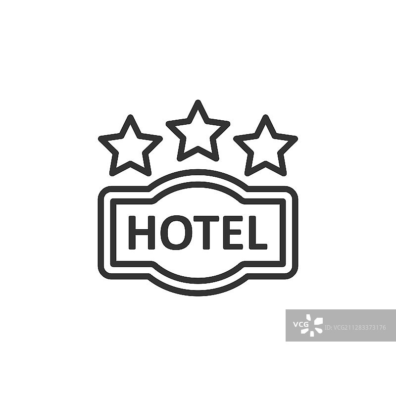 三星级酒店标志扁平风格图标图片素材