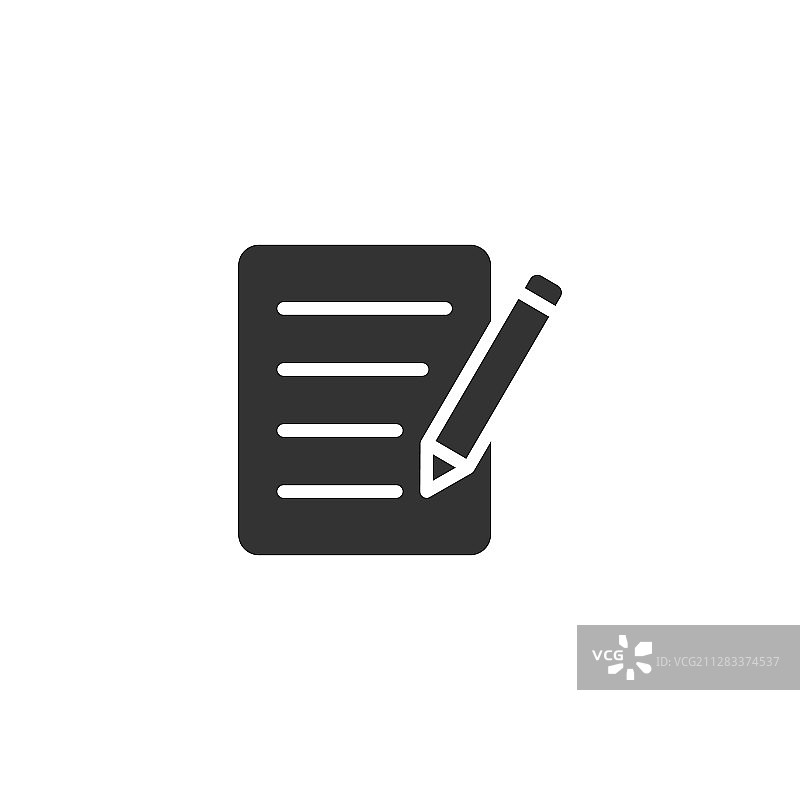 扁平风格的博客图标，文档上有一支笔图片素材