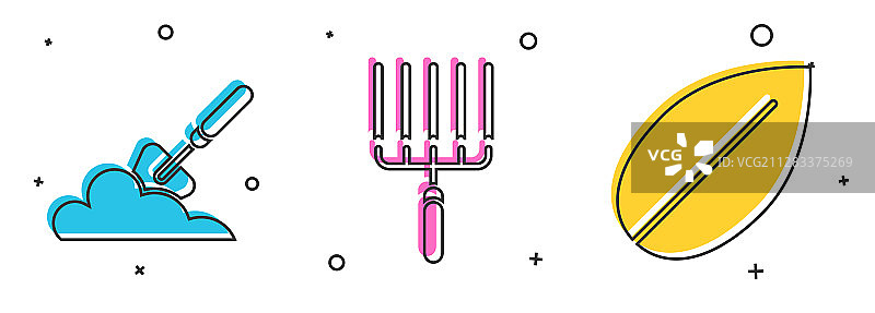 花园铲子或铁锹套装图片素材