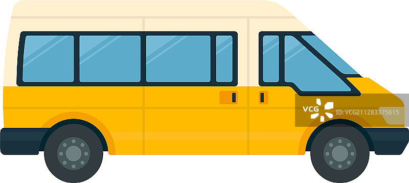 带行李的乘客小巴扁平图标图片素材