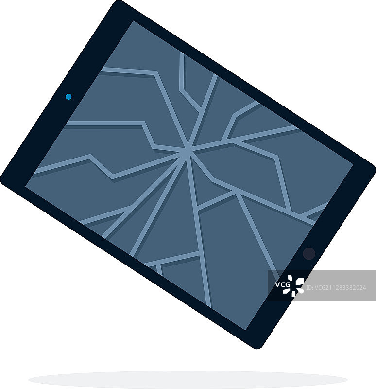 破裂的平板屏幕隔离图片素材