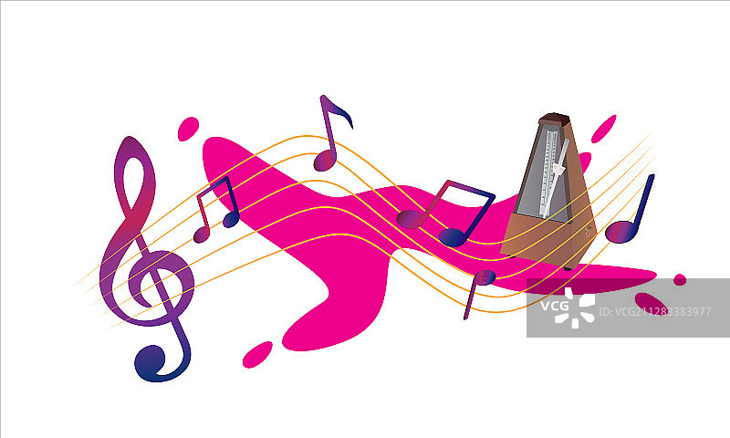 音符标志和复古元素图片素材