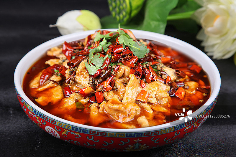 中餐美食-水煮肉片图片素材