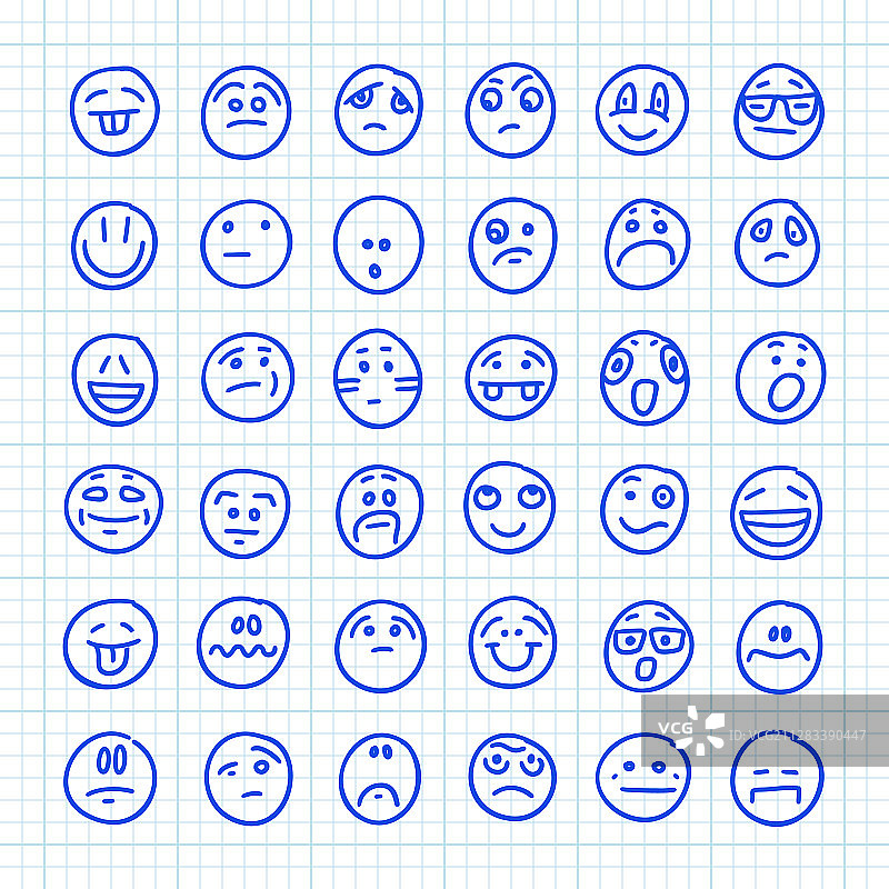 手绘方形表情符号图标图片素材